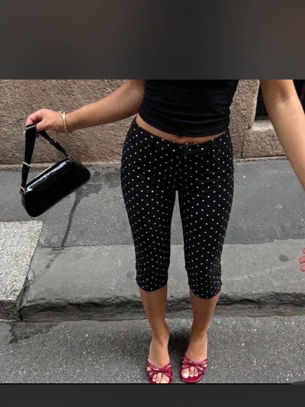 just be Black Capri Pants with White Polka Dots - Picture 4 of 7